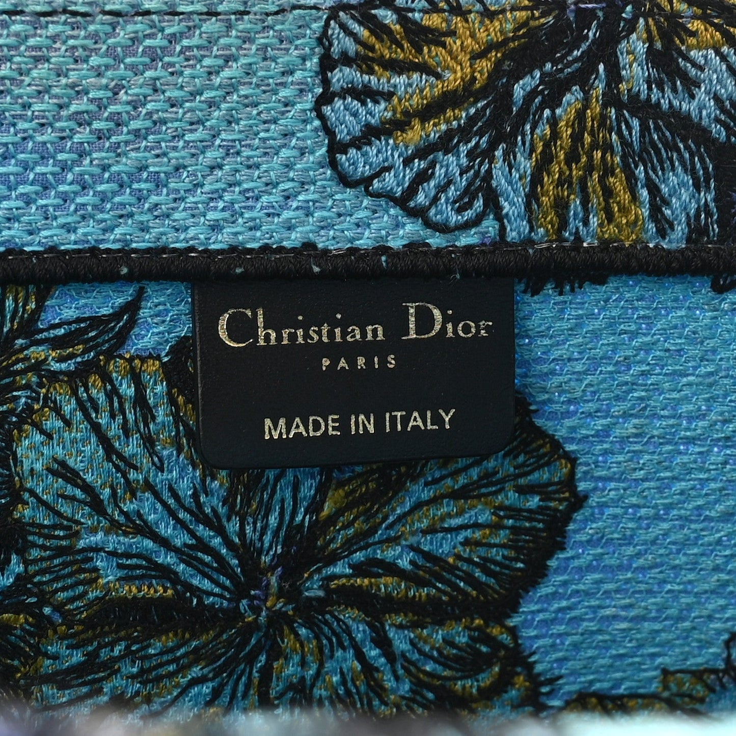 Canvas Embroidered Large Toile de Jouy Voyage Book Tote Celestial Blue
