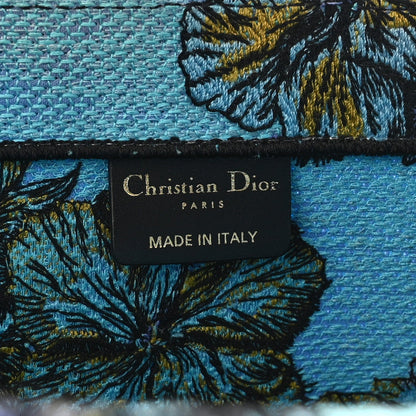 Canvas Embroidered Large Toile de Jouy Voyage Book Tote Celestial Blue