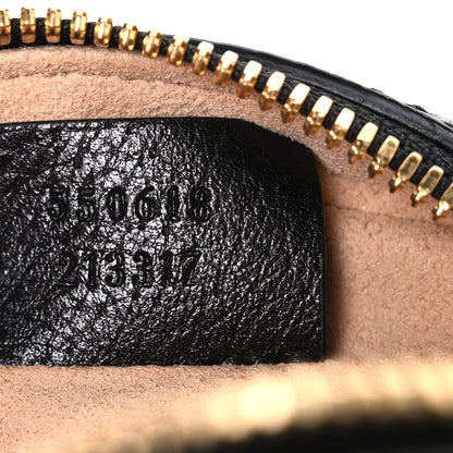Grained Calfskin Web Mini Ophidia Round Shoulder Bag Black