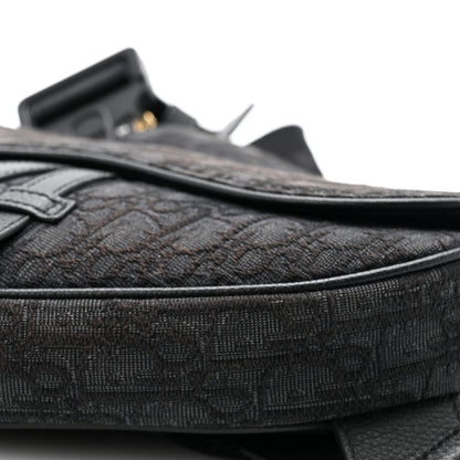 Oblique Mens Saddle Bag Black Blue