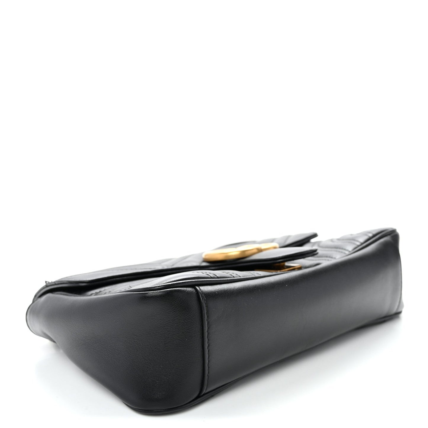 Calfskin Matelasse Small GG Marmont Shoulder Bag Black