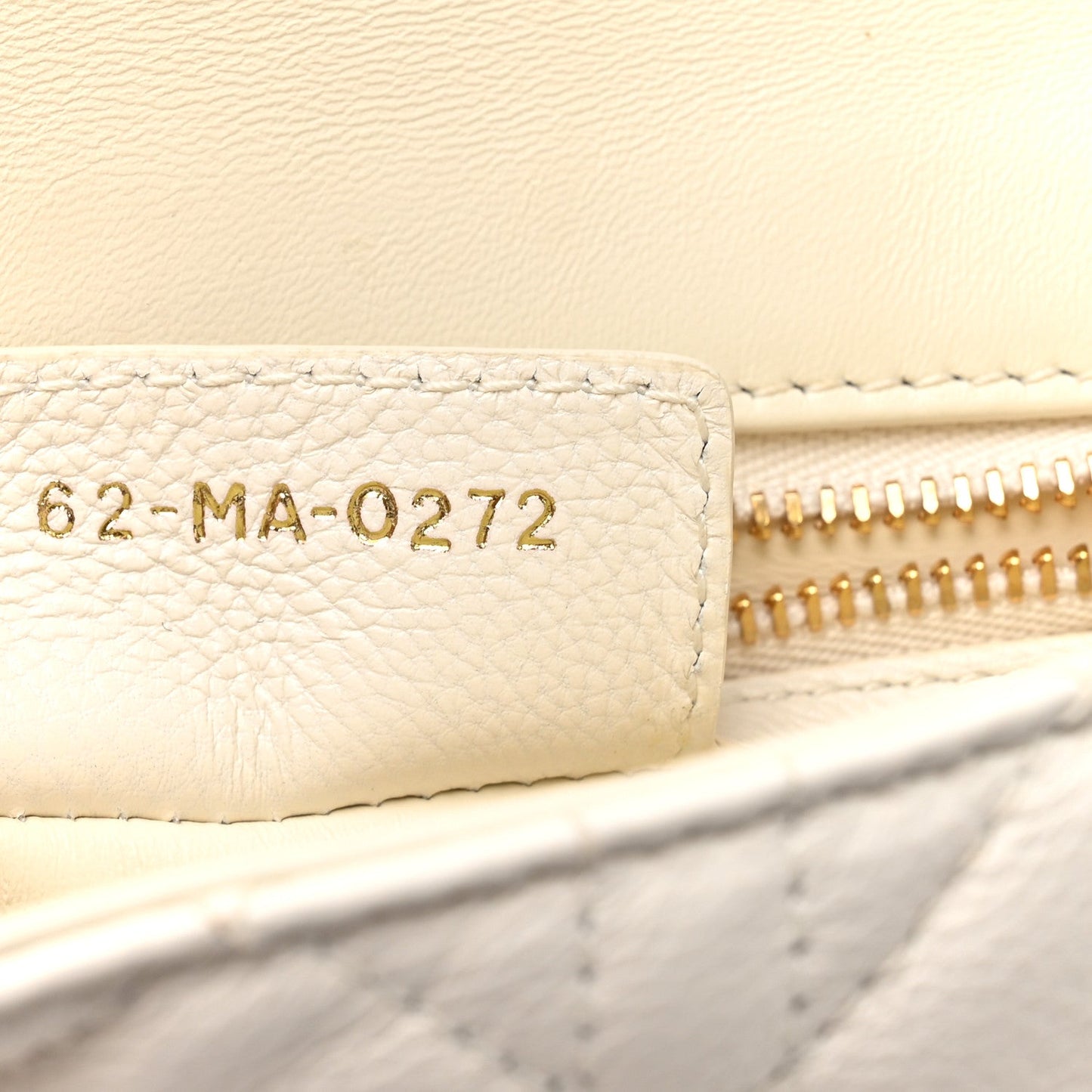Grained Calfskin Cannage Small Caro Bag White