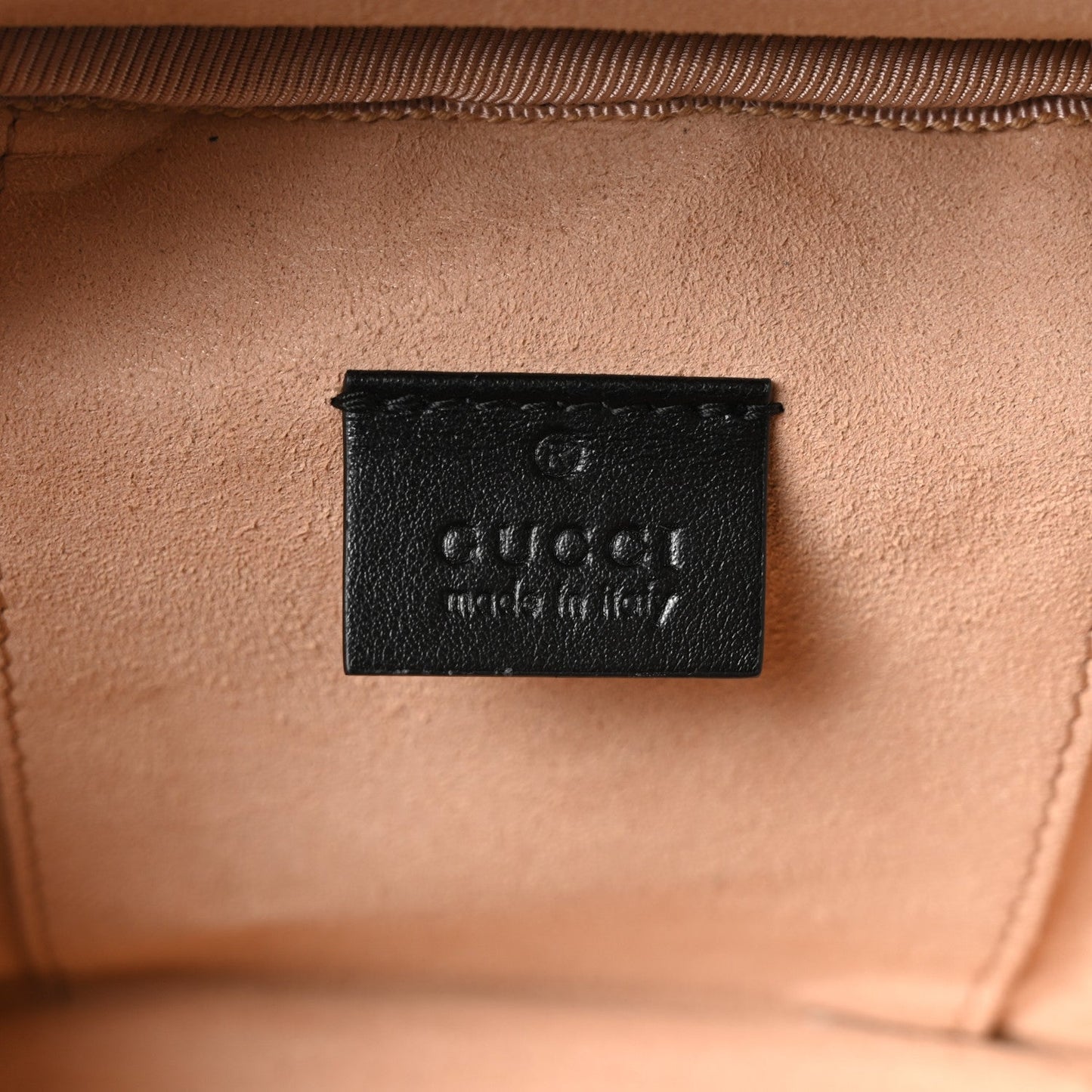 Calfskin Matelasse Mini GG Marmont Round Backpack Black
