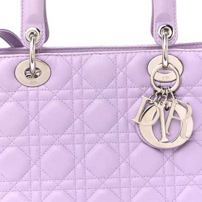Lambskin Cannage Medium Lady Dior Purple