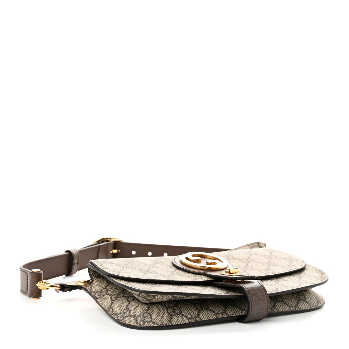 GG Supreme Monogram Textured Dollar Calfskin Blondie Belt Bag Beige Ebony New Acero