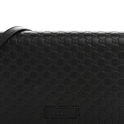 Microguccissima Crossbody Wallet Black
