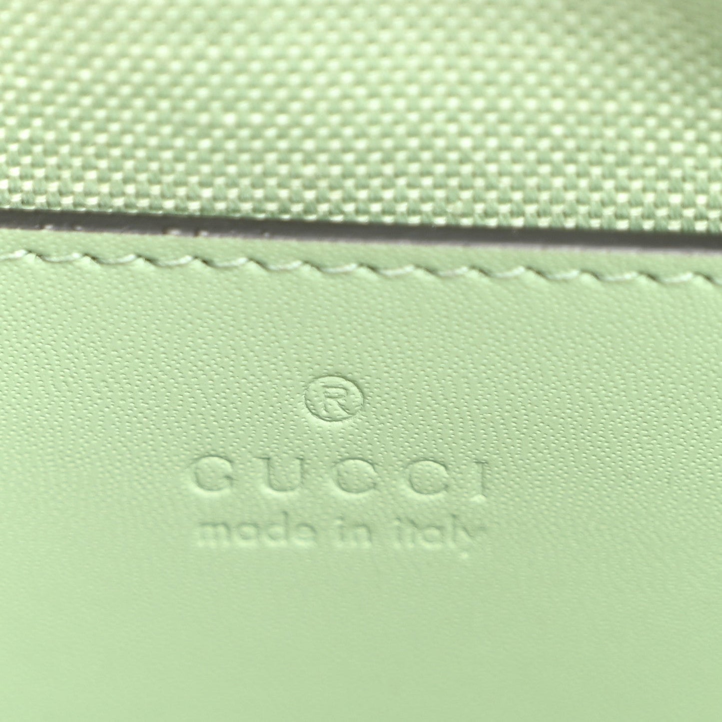 Denim GG Monogram Calfskin Mini Ophidia Top Handle Bag Pale Green