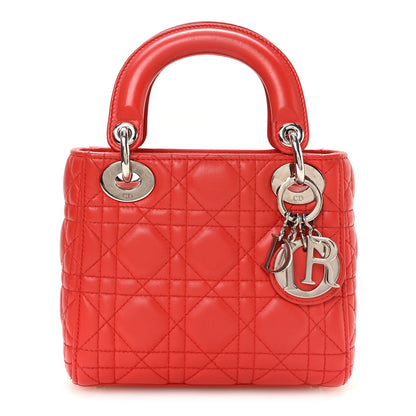 Lambskin Cannage Mini Lady Dior Red