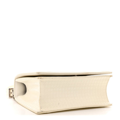 Patent Micro-Cannage Small Diorama Flap Bag White