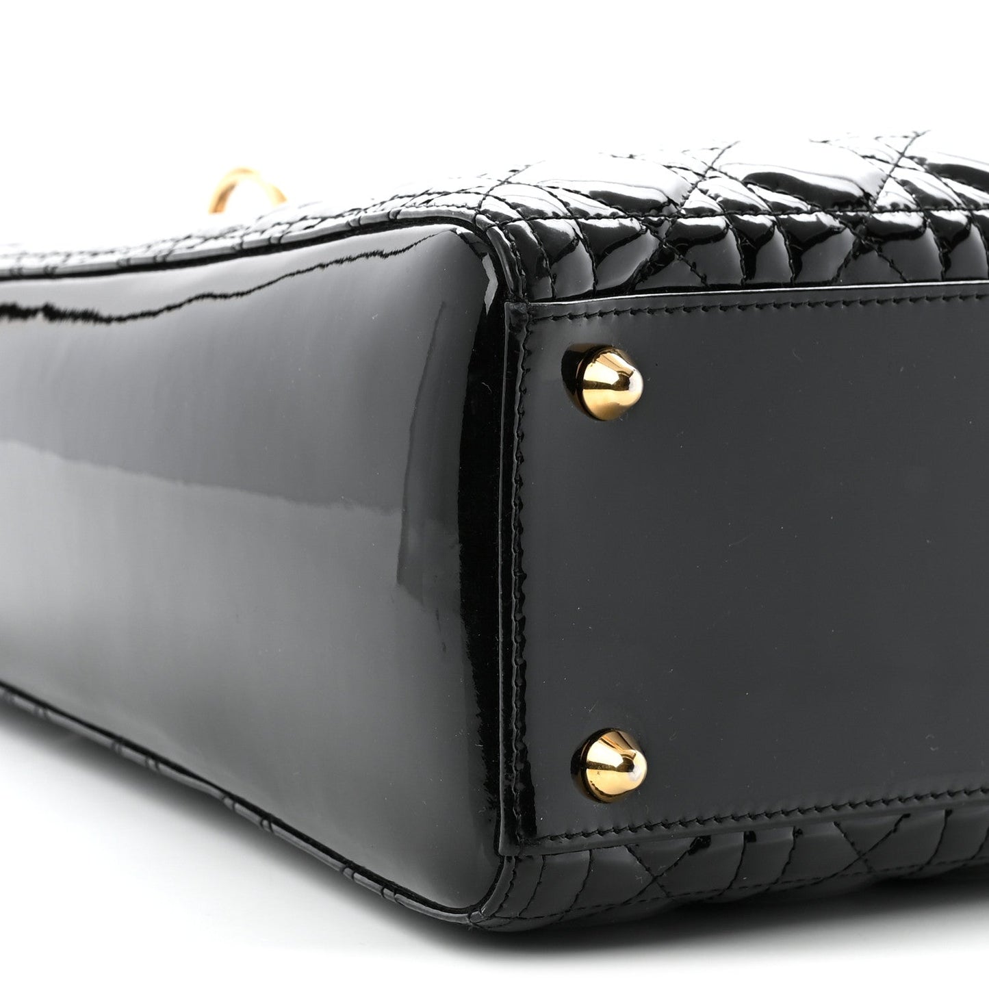 Patent Cannage Large Lady Dior Black