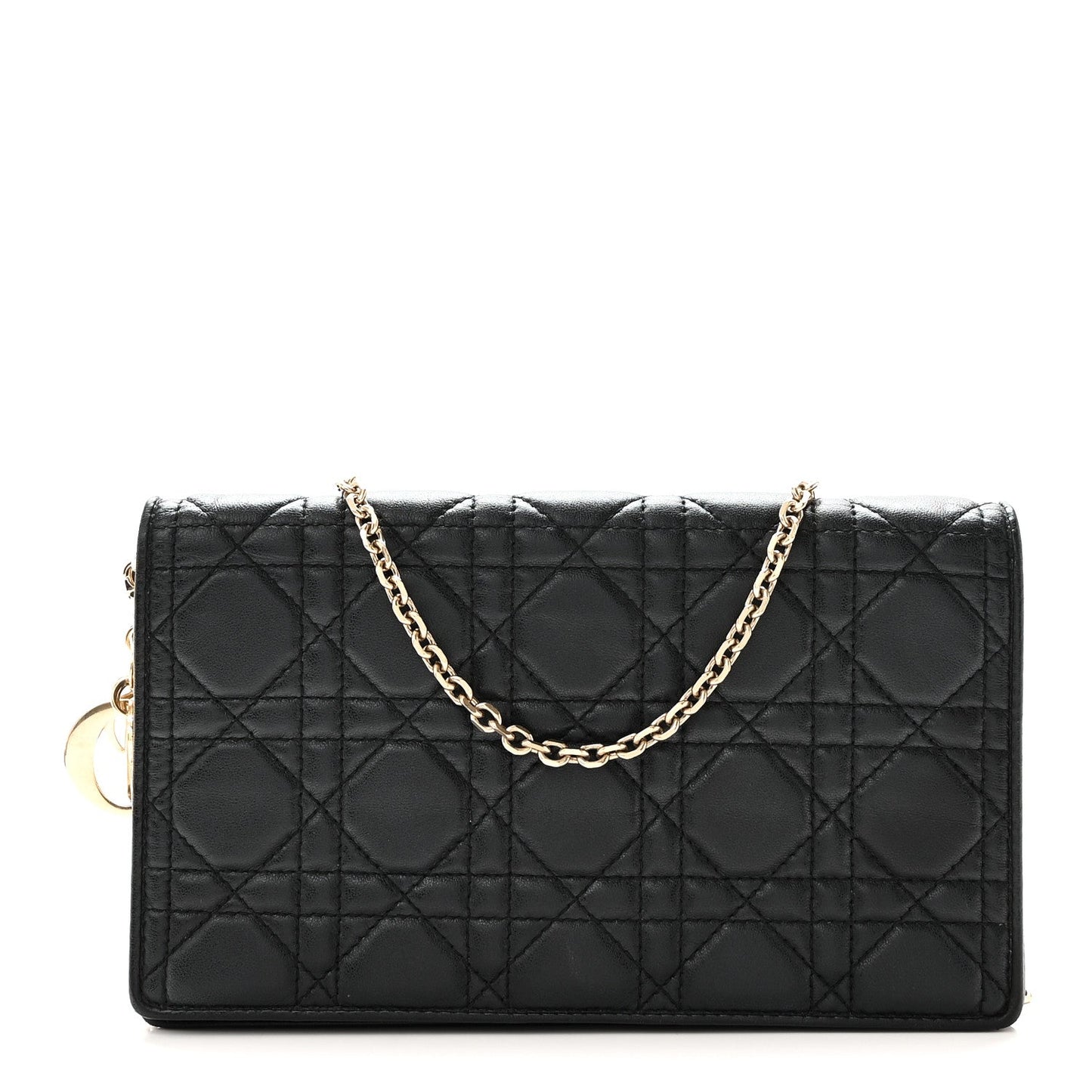 Lambskin Cannage Lady Dior Pouch Black