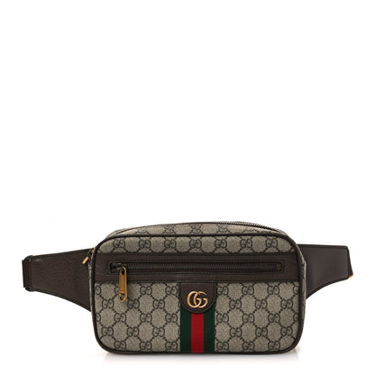 Soft GG Supreme Monogram Medium Ophidia Belt Bag  Dark Brown