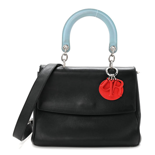 Smooth Calfskin Tri-Color Small Be Dior Flap Black Blue Red