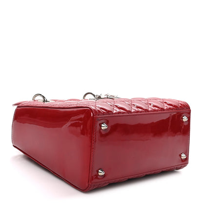 Patent Cannage Medium Lady Dior Burgundy Red