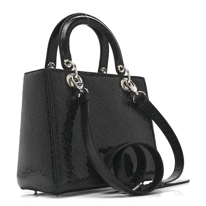 Ceramic Effect Deerskin Jeweled Swan Lady Dior Black