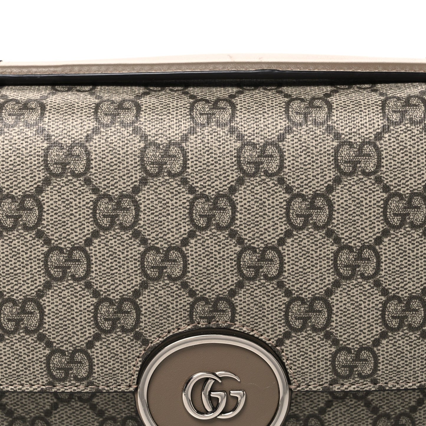 GG Supreme Monogram Petite GG Top Handle Shoulder Bag Beige Ebony