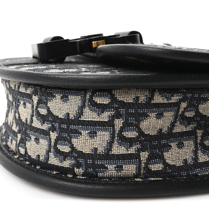 Oblique Grained Calfskin Mini Gallop Bag With Strap Black Beige