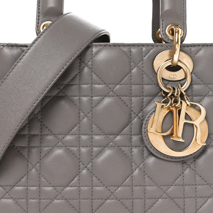 Lambskin Cannage Small My ABCDior Lady Dior Grey