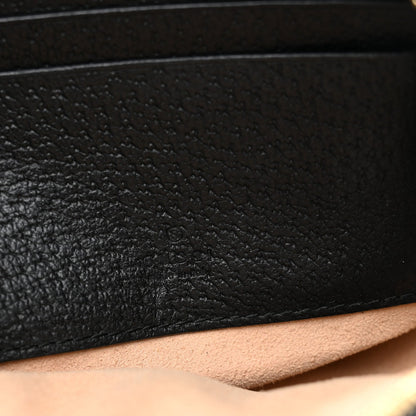 Textured Calfskin Web Ophidia Round Wrist Wallet  Black
