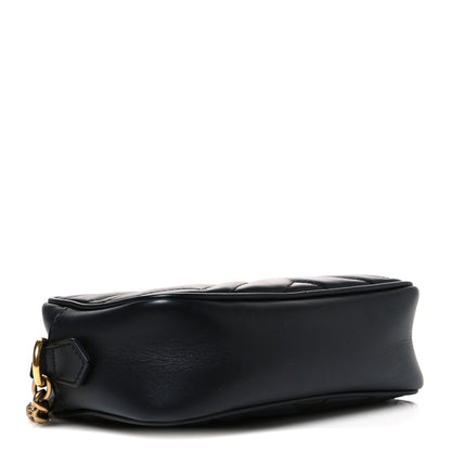 Calfskin Matelasse Mini GG Marmont Chain Shoulder Bag Black
