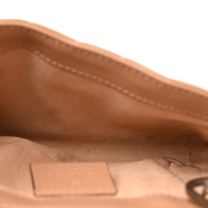 Calfskin Matelasse Aria Super Mini GG Marmont Shoulder Bag Camelia