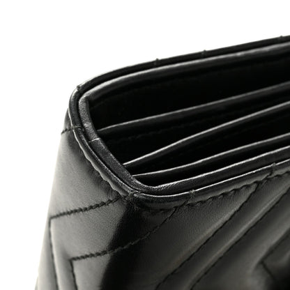 Calfskin Matelasse GG Marmont Chain Wallet Black