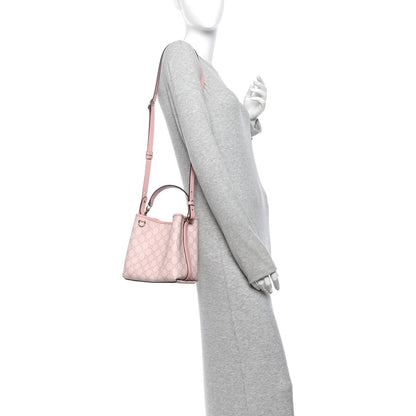 GG Supreme Monogram Emblem Mini Bucket Bag Pink
