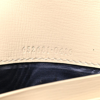 GG Supreme Monogram Textured Calfskin Web Jackie 1961 Chain Wallet Beige Ebony Mystic White