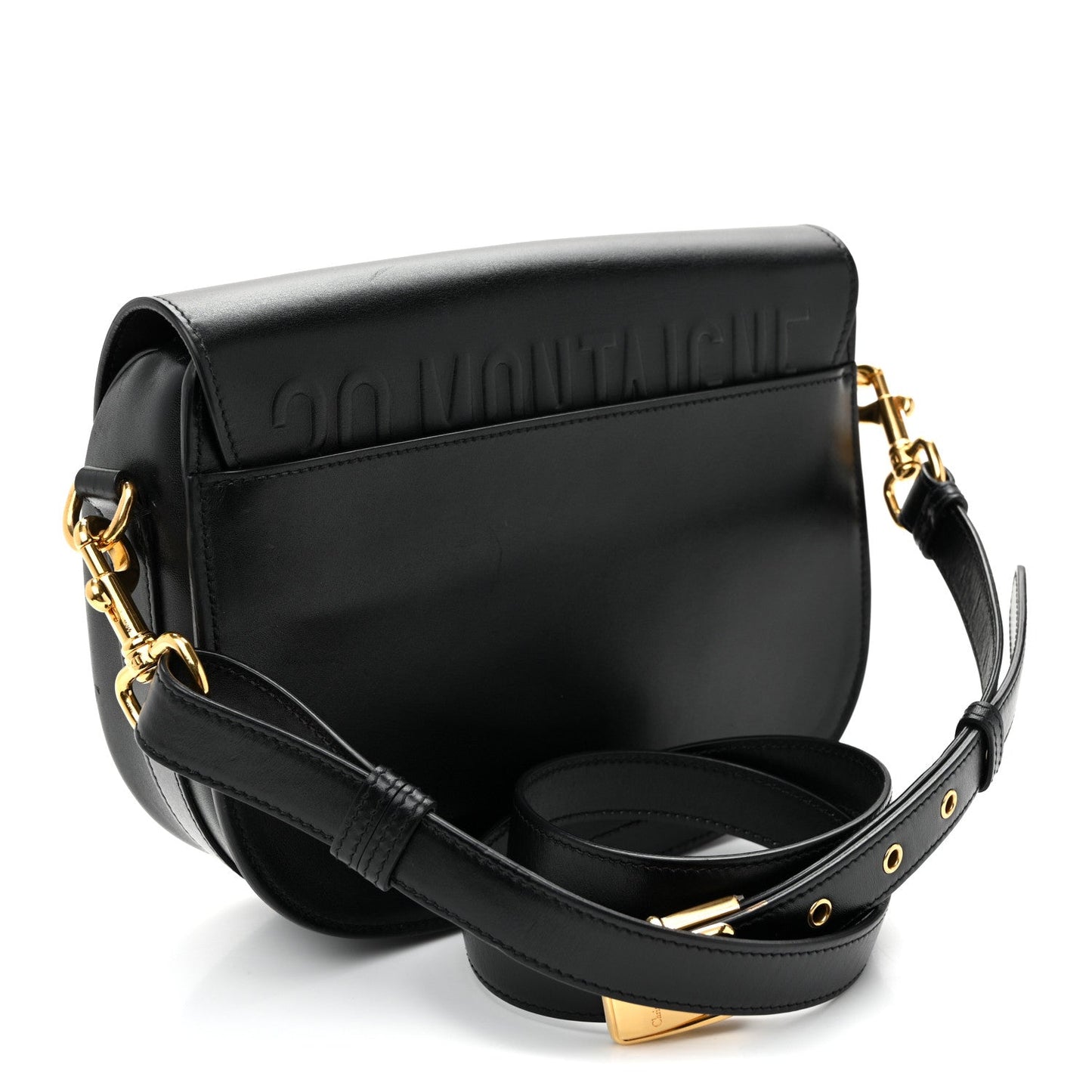 Box Calfskin Medium Bobby Flap Black