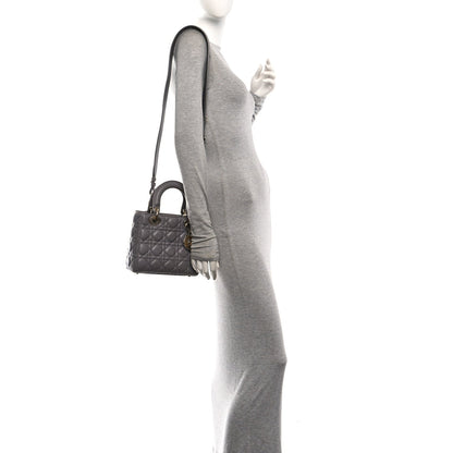 Lambskin Cannage Small My ABCDior Lady Dior Grey