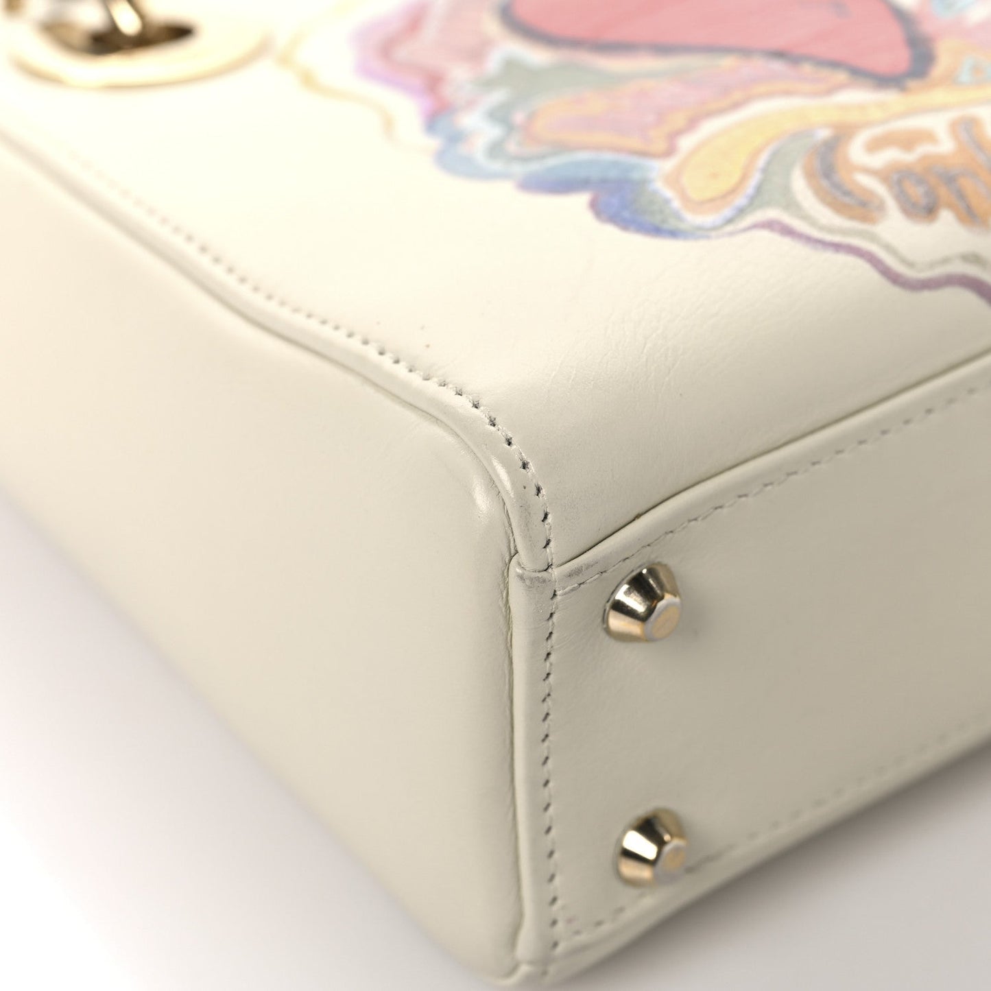 Calfskin Niki De Saint Phalle Dioramour Mini Supple Lady Dior White Multicolor