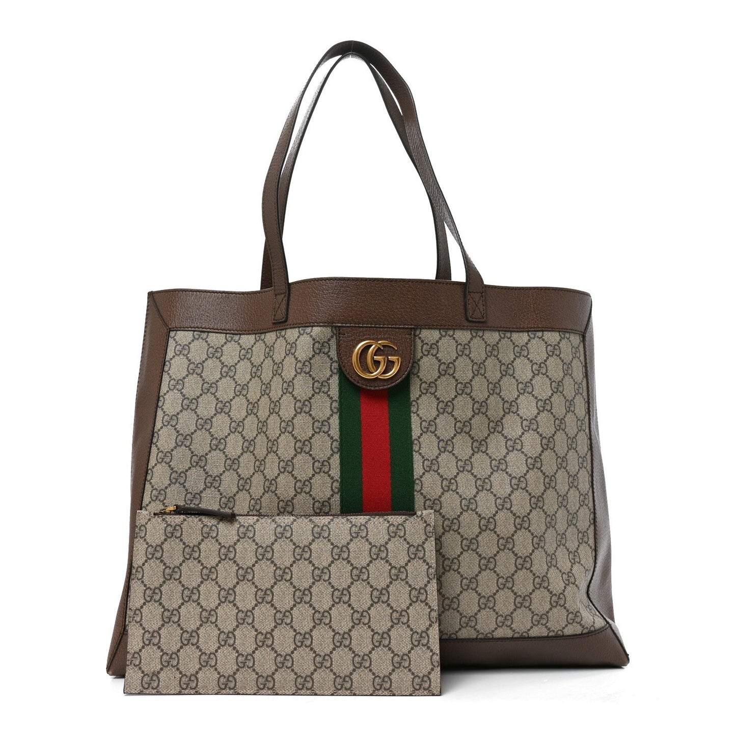 GG Supreme Monogram Web Ophidia Tote Brown