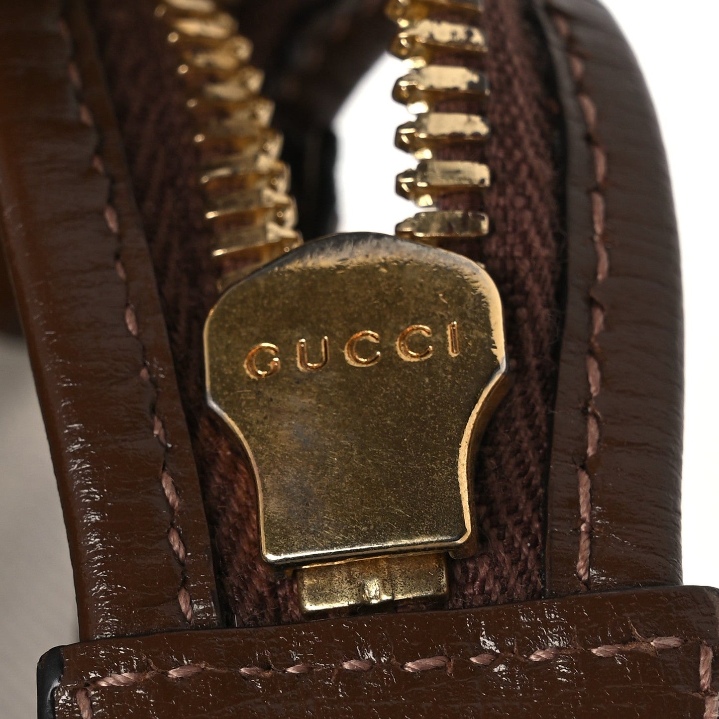 GG Supreme Monogram Azalea Calfskin Retro Interlocking G Flat Messenger Bag Beige Ebony Brown Sugar