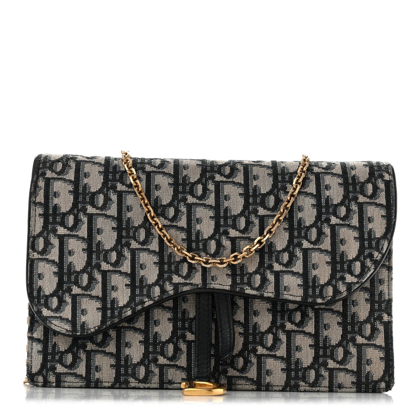 Oblique Saddle Chain Pouch Blue