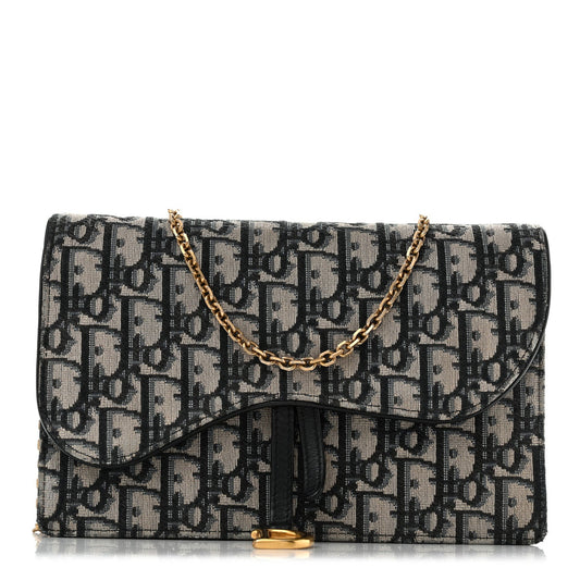 Oblique Saddle Chain Pouch Blue