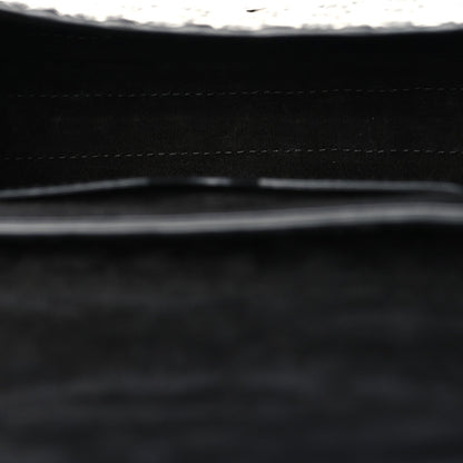 Box Calfskin Houndstooth Quilted East West Bobby Bag Black White
