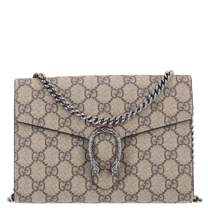 GG Supreme Monogram Mini Dionysus Chain Wallet Beige Vulcanic Red