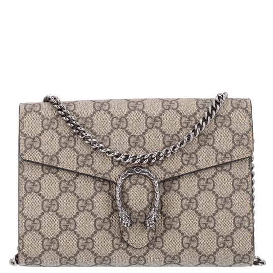 GG Supreme Monogram Mini Dionysus Chain Wallet Beige Vulcanic Red