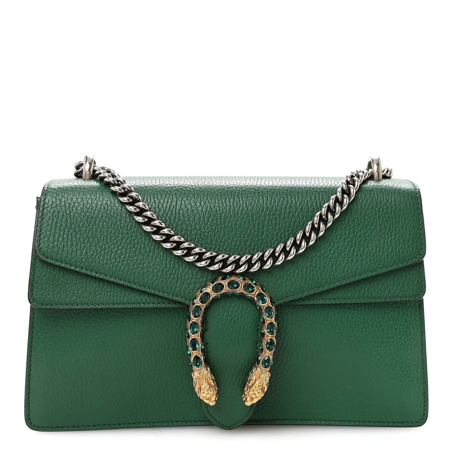 Pebbled Calfskin Small Dionysus Shoulder Bag Emerald