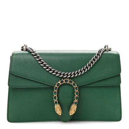 Pebbled Calfskin Small Dionysus Shoulder Bag Emerald