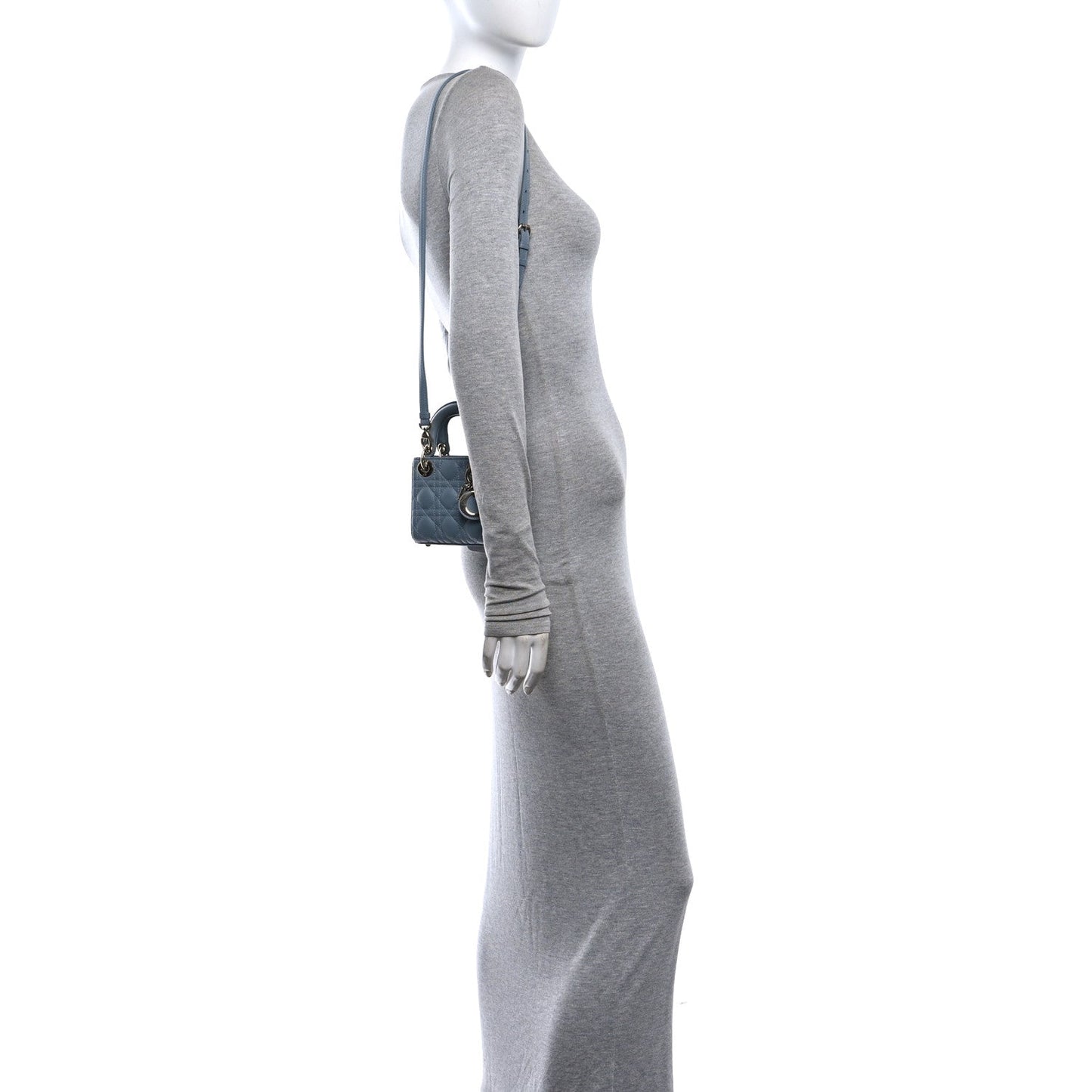 Lambskin Cannage Micro Lady Dior Cloud Blue