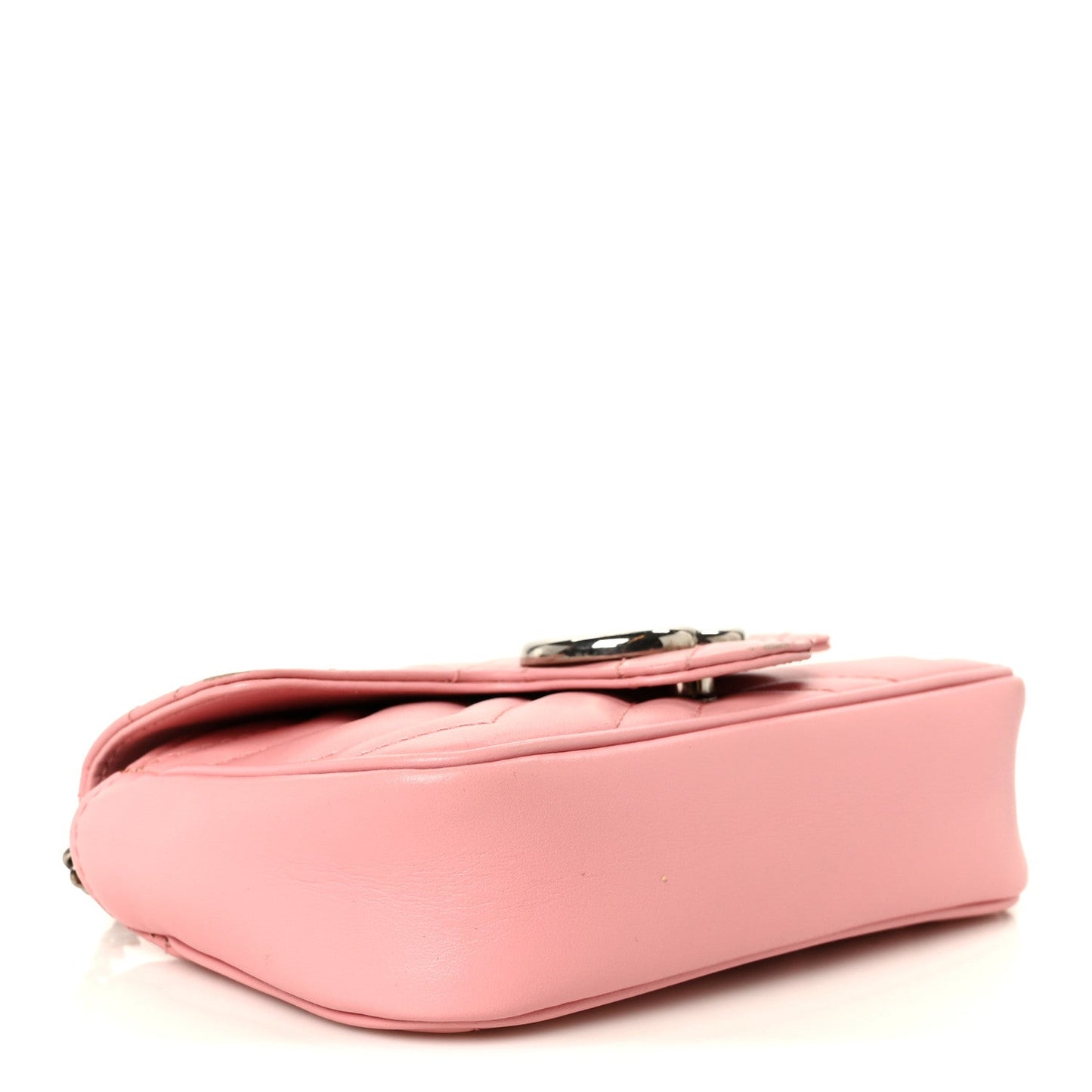 Calfskin Matelasse Super Mini GG Marmont Shoulder Bag Wild Rose