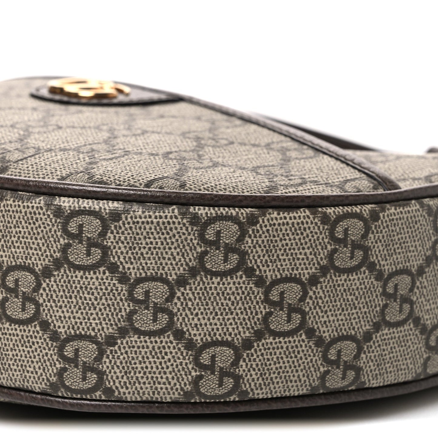 GG Supreme Monogram Textured Dollar Calfskin Small Ophidia Shoulder Bag Beige Ebony New Acero