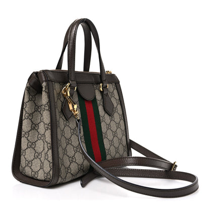 GG Supreme Monogram Small Ophidia Tote Bag Brown