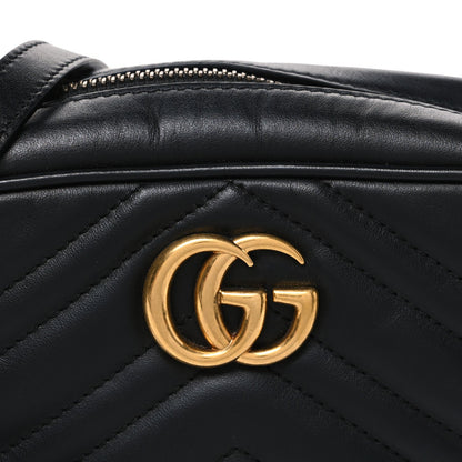 Calfskin Matelasse Mini GG Marmont Chain Shoulder Bag Black
