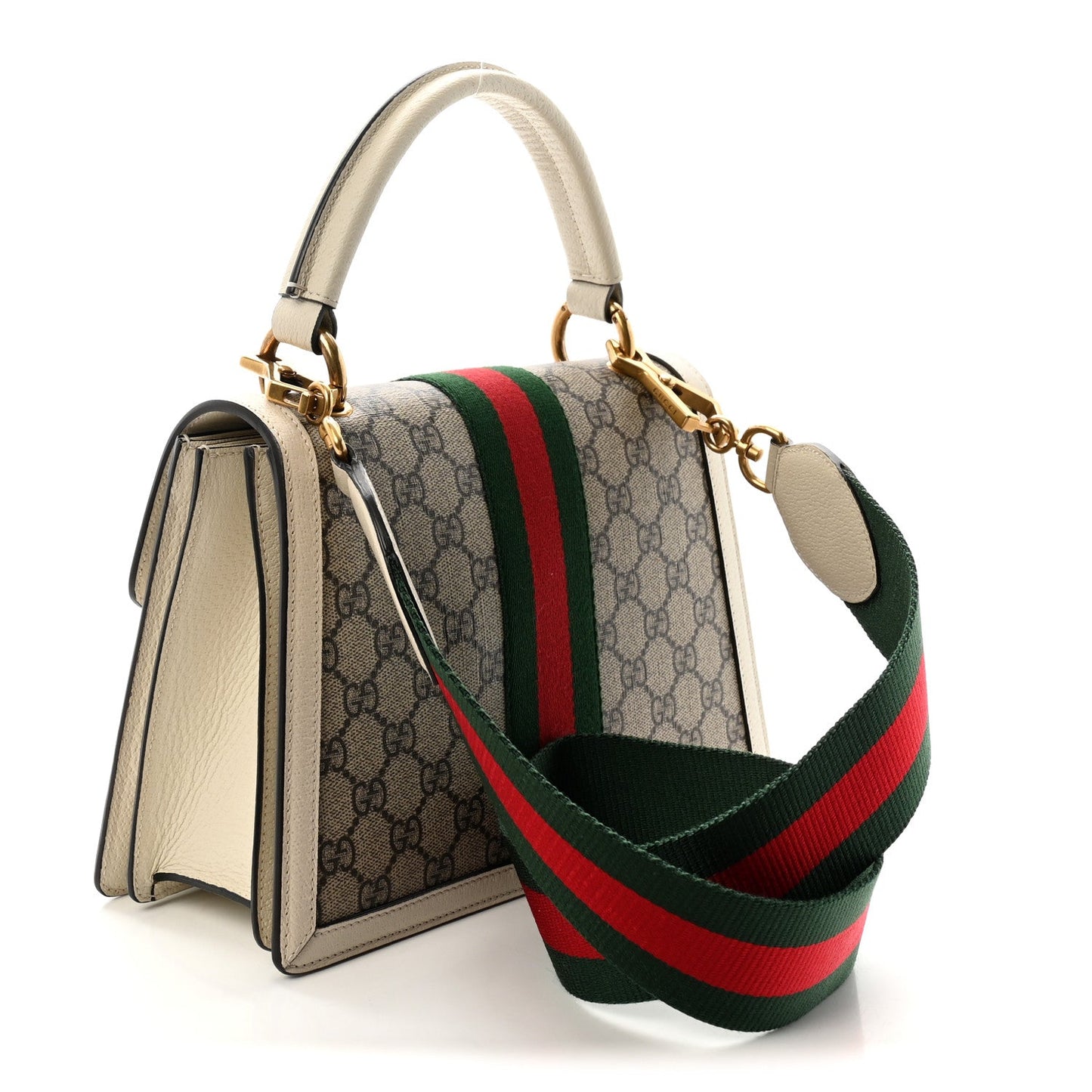 GG Supreme Monogram Small Queen Margaret Top Handle Bag White