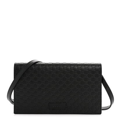 Microguccissima Crossbody Wallet Black