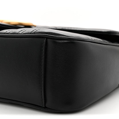 Calfskin Matelasse Small GG Marmont Shoulder Bag Black