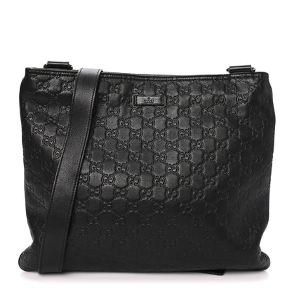 Guccissima Medium Flat Messenger Bag Black