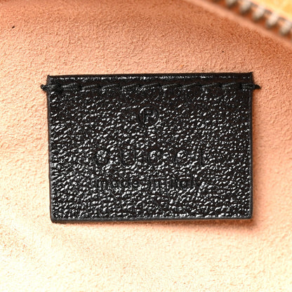 Azalea Calfskin Matelasse Diagonal Mini Torchon GG Marmont Round Shoulder Bag Cognac Black